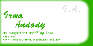 irma andody business card